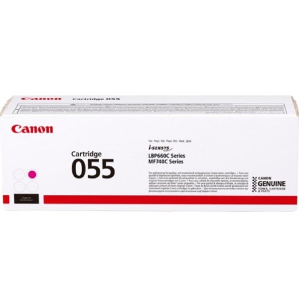 Canon 055 M Тонер-картридж для Canon LBP66x/MF74x, (2100 стр.), пурпурный
