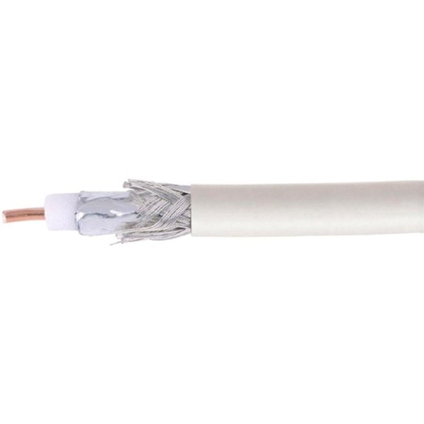 Кабель коаксиальный Cablexpert, RG-6U-CU-1, 75 Ом, 64%, 0,8 мм, медь, белый, 100 м
