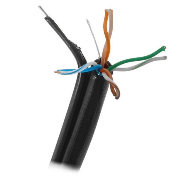 5bites Кабель FS5500-305APE-M витая пара FTP/SOLID/5E/CCAG/PE/BLACK/OUTDOOR/MESSENGER/DRUM/305M