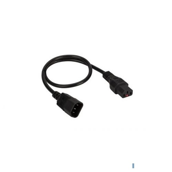 Кабель Lanmaster LAN-PP13L/14-0.5-BK C13-С14 проводник.:3x0.75мм2 0.5м 220В (упак.:1шт) черный