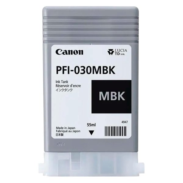 Картридж/ INK TANK PFI-030 MATTE BLACK черный матовый (55мл) для Canon imagePROGRAF TA-20, TA-30, TM-240, TM-340