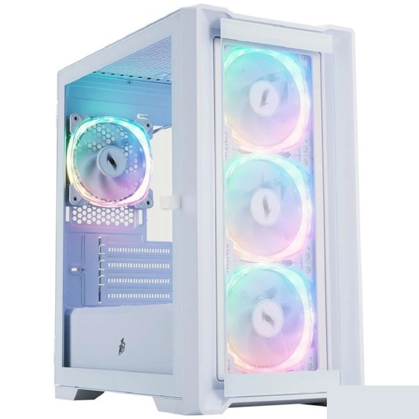 1STPLAYER TRILOBITE T4-G GLASS ARGB White / mATX / 4x120mm ARGB fans / T4-G-WH-4FS7-W