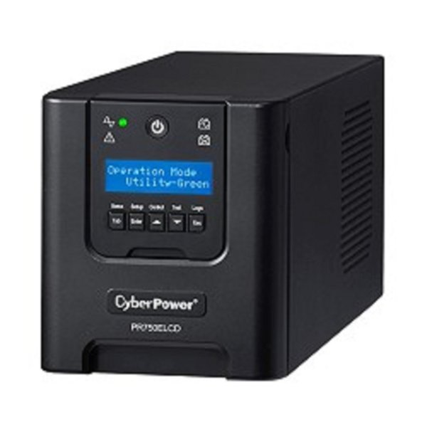 ИБП CyberPower PR750ELCD {Line-Interactive, Tower, 750VA/675W USB/RS-232/EPO/SNMPslot (6 С13) 12В/7 Ач х 2}