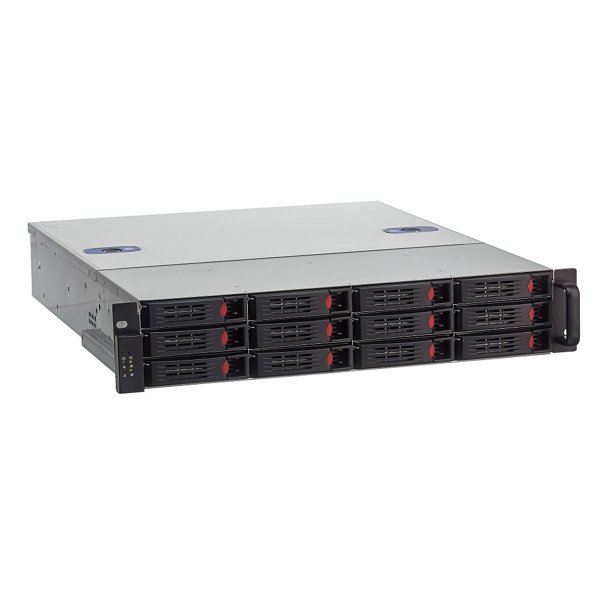 Exegate EX281233RUS Серверный корпус ExeGate Pro 2U550-HS12 <RM 19",  высота 2U, глубина 550, без БП, 12xHotSwap, USB>