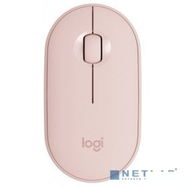 910-005717 Мышь Logitech Pebble M350 розовый оптическая (1000dpi) silent беспроводная BT USB для ноутбука (3but)