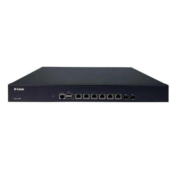 D-Link DSA-2108S/A2A Сервисный маршрутизатор с 8 настраиваемыми портами (6x10/100/1000Base-T, 2x1000Base-X SFP) и 2 USB-портами