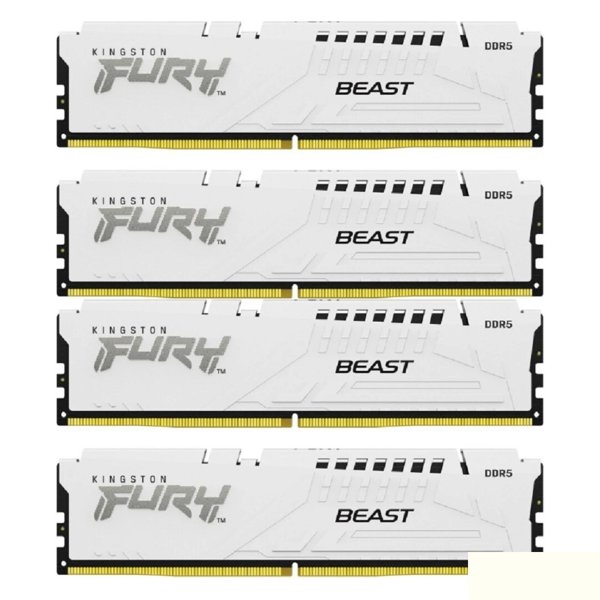 Комплект модулей памяти Kingston 128GB DDR5 5200MHz DIMM FURY Beast White (4х32gb), CL40