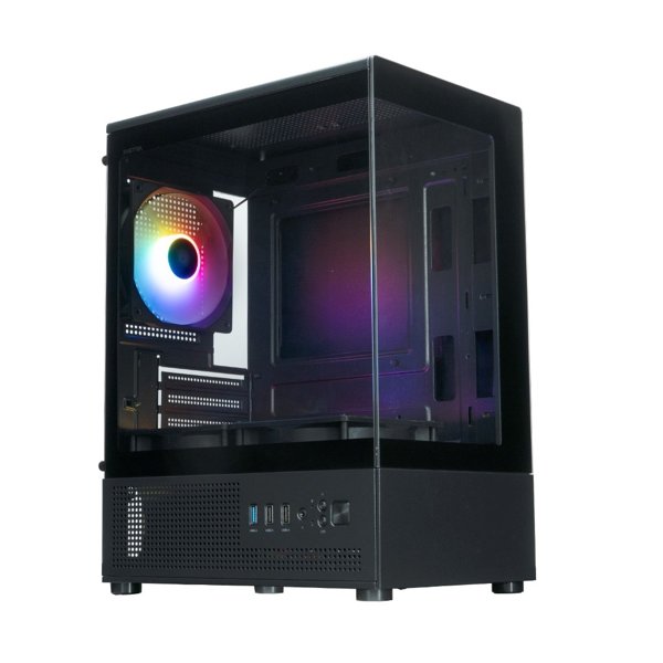 Корпус XASTRA Q300M 3FRGB Black mATX/Aquarium/Screewless/ 3x120mm FRGB FC fans/ Q300M-3FC12F