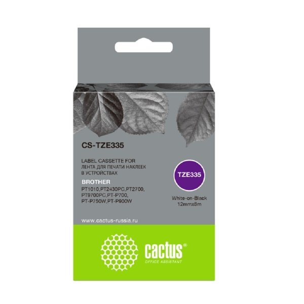 Картридж ленточный Cactus CS-TZE335 белый для Brother 1010/1280/1280VP/2700VP