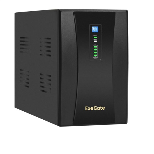 Exegate EX292613RUS ИБП ExeGate SpecialPro UNB-2200.LED.AVR.2SH.RJ.USB <2200VA/1300W,LED, AVR,2*Schuko, RJ45/11, USB, металлический корпус, Black>