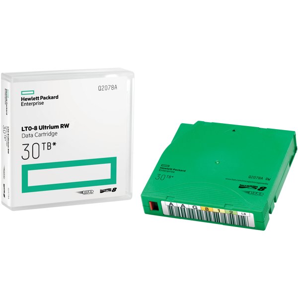 Комплект для библиотеки из 20 картриджей данных HPE LTO-8 Ultrium, 30 Тбайт, RW, без нестандартных этикеток, с корпусами (Q2078AN)