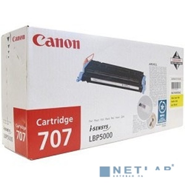 Canon Cartridge 707Y 9421A004 Картридж для LBP 5000/5100, Желтый, 2000 стр.