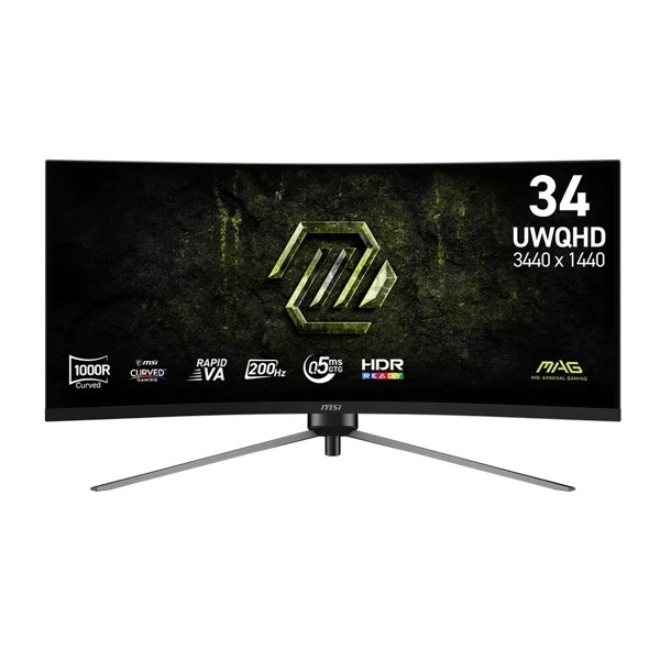 MSI MAG 34" 345CQRF E20 Black {VA 3440x1440 Curved 1000R 200Hz 0.5ms 21:9 300cd 2xHDMI DisplayPort Tilt Swiv HAS Pivot External Vesa}