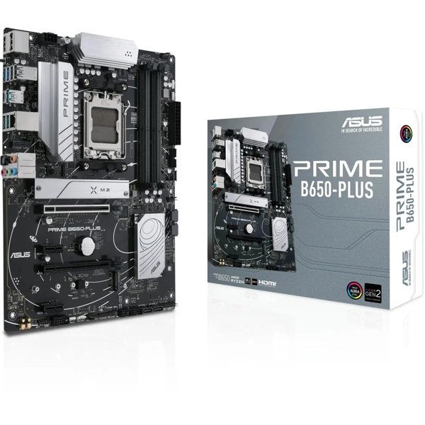 ASUS PRIME B650-PLUS WIFI (Socket AM5, ATX, 4xDDR5(128GB), DP/HDMI 2.1, 2xPCIe 4.0x16/2xPCIe 4.0, 1xLAN (2.5GbE), Wi-Fi 6E, 4xSATA 6Gb/s, 2xM.2, 1xM.2 E key, 1xType-C, 5xUSB 3.2, 2xUSB 2.0)90MB1KP0-M0