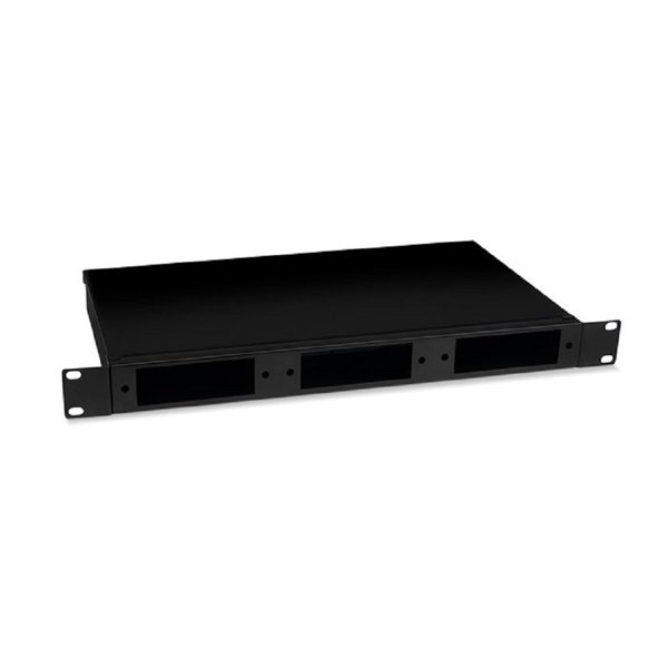 Cabeus FO-19-3FP-BK Кросс бокс оптический 19" 1U на 3 адаптерные панели, цвет черный