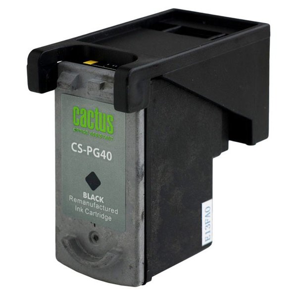 Cactus PG-40 Картридж для Canon Pixma iP1200/1800/1900/2200/2500/2600/MP140/210/450/470/MX300, черный