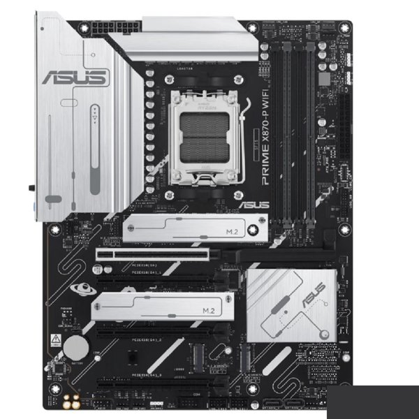 ASUS PRIME X870-P WIFI (Socket AM5, ATX, 4xDDR5(256GB), HDMI 2.1, 1xPCIe 5.0x16/3xPCIe 4.0x16, 1xLAN (2.5GbE), 2xSATA 6Gb/s, 4xM.2, RAIDXpert2 Technology, Wi-Fi 7, 2xType-C, Wi-Fi 7, 4xUSB 3.2, 2xUSB)
