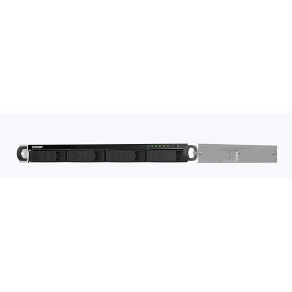 QNAP TS-464U-4G NAS 4 HDD trays, rackmount 1U, 1 PSU. 4-core Intel Celeron N5105/N5095 up to 2.9 GHz, 4 GB RAM (1 x 4 GB) up to 16 GB (2 x 8GB), 2.5 Gigabit Ethernet x 2, 4xUSB, 1xHDMI . PCIe Gen 3 x2