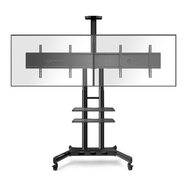 ONKRON мобильная стойка для двух ТВ 40"-65", макс 105.9кг, чёрная TS1881DV