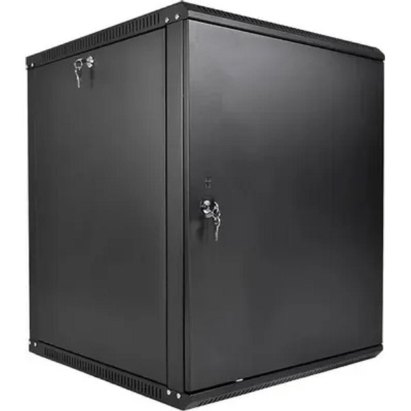 ЦМО Шкаф телекоммуникационный настенный разборный ЭКОНОМ 15U (600 x 650) дверь металл, цвет черный (ШРН-Э-15.650.1-9005)