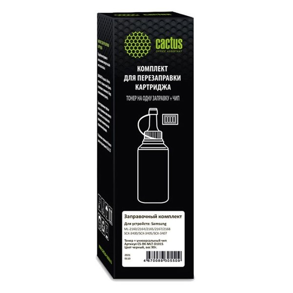 Тонер Cactus CS-RK-MLT-D101S черный флакон 90гр. (в компл.:чип) для принтера Samsung ML-2160/SCX-3400