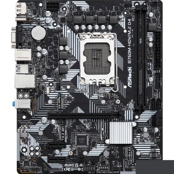 Asrock B760M-HDV/M.2 D4 RTL { LGA1700, 2xDDR4, 4xSATA, RAID M.2 VGA HDMI DP mATX}