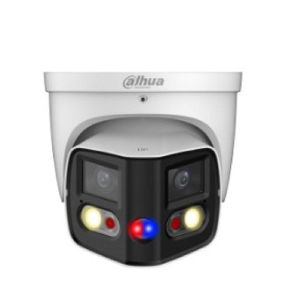 DAHUA DH-IPC-PDW3849P-A180-E2-AS-PV-0280B Уличная купольная IP-видеокамера DUO с ИИ и активным сдерживанием 2x 4Мп, 1/2.7” CMOS, моторизованный объектив 2.8мм, видеоаналитика, ИК 25м, LED 20м
