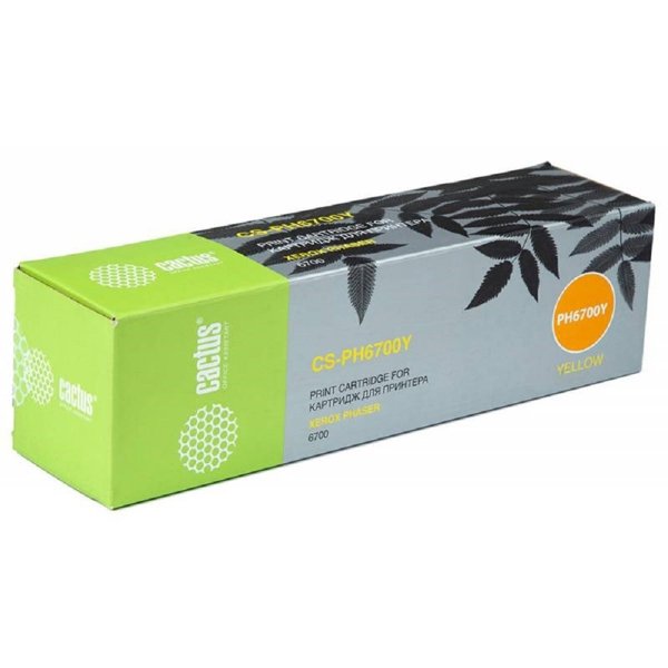 CACTUS 106R01525 Тонер Картридж Cactus CS-PH6700Y (106R01525) CS-PH6700Y желтый для Phaser 6700 (12000стр.)