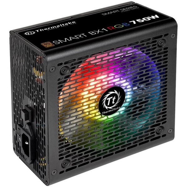 Блок питания Thermaltake SmartBX1RGB 750W <750W, (20+4+4+4) pin, 4x(6+2) pin, 8xSATA, 4xMolex, FDD, 12 см, кабель питани
