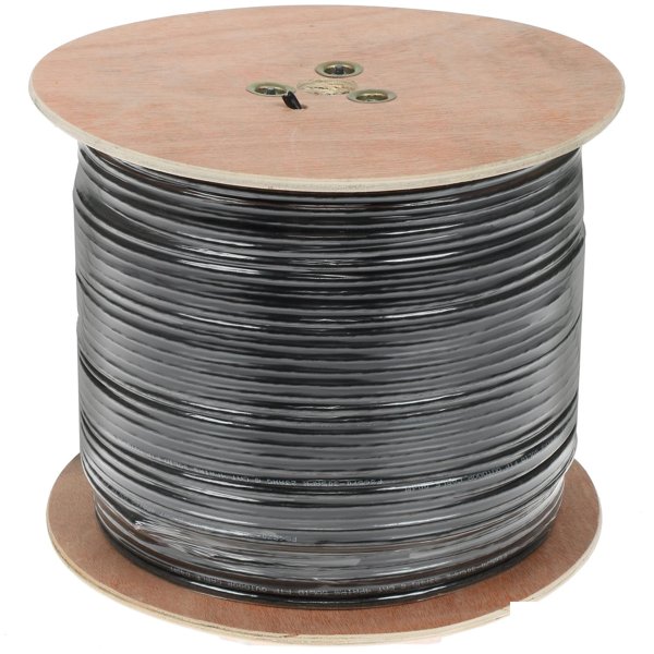 5bites Кабель FS6570-305APE-M Витая пара FTP/SOLID/6CAT/CCAG/PE/BLACK/OUTDOOR/MESSENGER/DRUM/305M