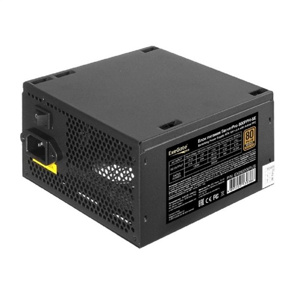 Exegate EX292206RUS Серверный БП 800W ExeGate ServerPRO 80 PLUS® Bronze 800PPH-SE (ATX, for 3U+ cases, APFC, КПД 89% (80 PLUS Bronze), 12cm fan, 24pin, 2x(4+4)p, 4xPCI-E, 8xSATA, 4xIDE, box, black)