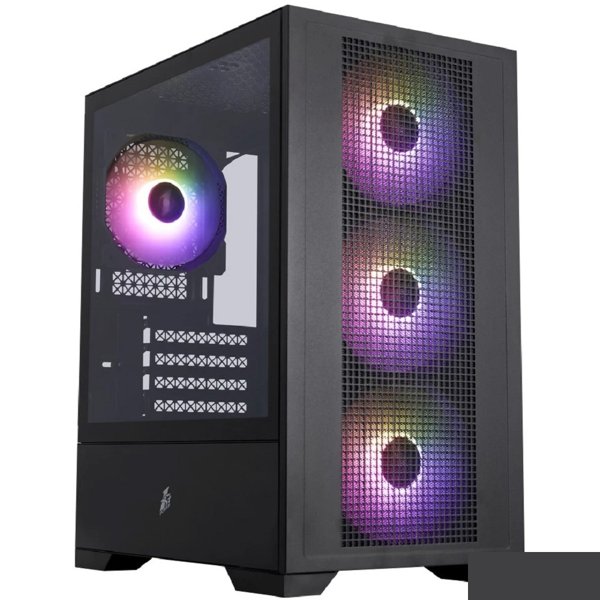 1STPLAYER Go2 ARGB Black / mATX / 4x120mm ARGB fans / Go2-BK-4F7