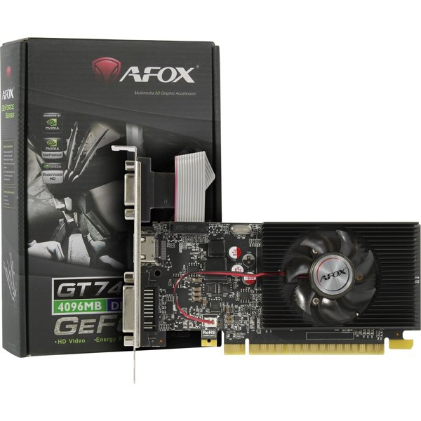Видеокарта AFOX GT740 LP 4GB GDDR3 VGA/DVI/HDMI 1 FAN  LP (AF740-4096D3L3) RTL