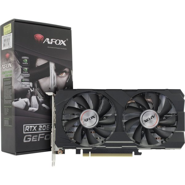 Видеокарта AFOX RTX2060 6GB GDDR6 192BIT, DVI, Display port, HDMI ATX DUAL FAN (AF2060-6144D6H4-V2) RTL