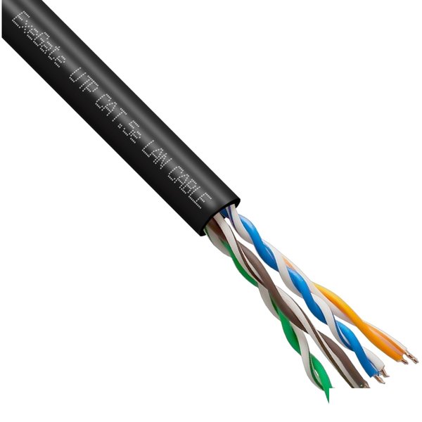 Exegate EX301083RUS Кабель ExeGate UTP4-C5e-CCA-S25-OUT-PE-BK-305 UTP 4 пары кат.5e CCA, 0.45мм (25AWG), внешн., без троса, 305м, черн., PE