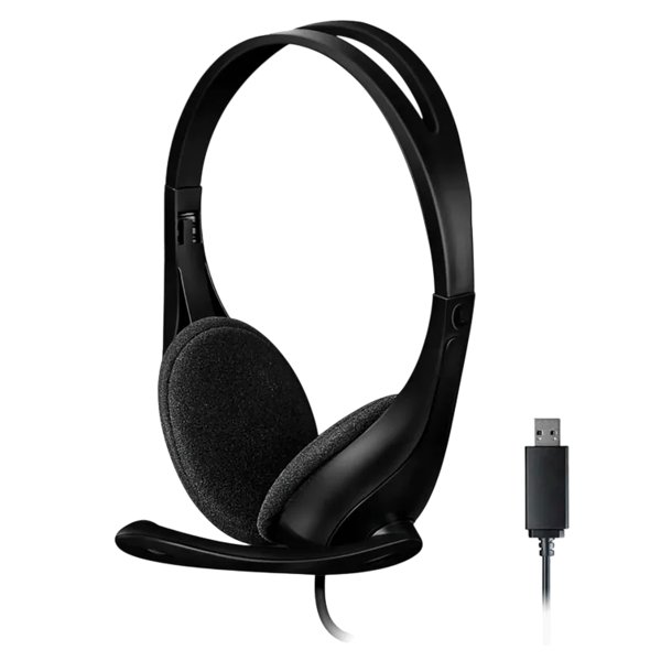 Наушники с микрофоном A4Tech HU-9 черный 1.8м накладные USB оголовье (HU-9 (BLACK))
