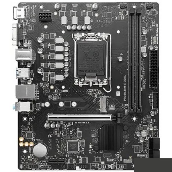 MSI PRO H610M-E DDR4 {H610, LGA1700, 2 DDR4, 1 PCI-Ex16, 1 PCI-Ex1, 1 M.2, 4 SATA3.0, 4 USB3.2Gen1, 8 USB 2.0}