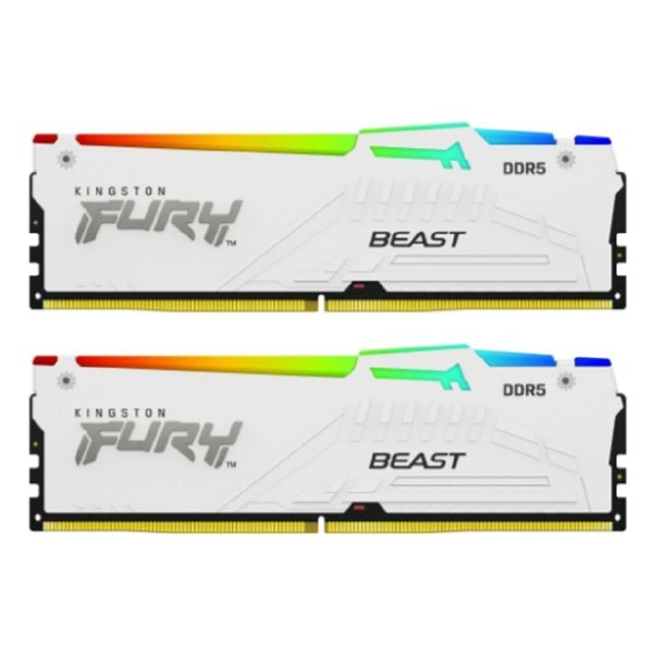 Kingston DDR5 DIMM 32GB 5600MT/s CL40 (Kit of 2) FURY Beast White RGB XMP KF556C40BWAK2-32