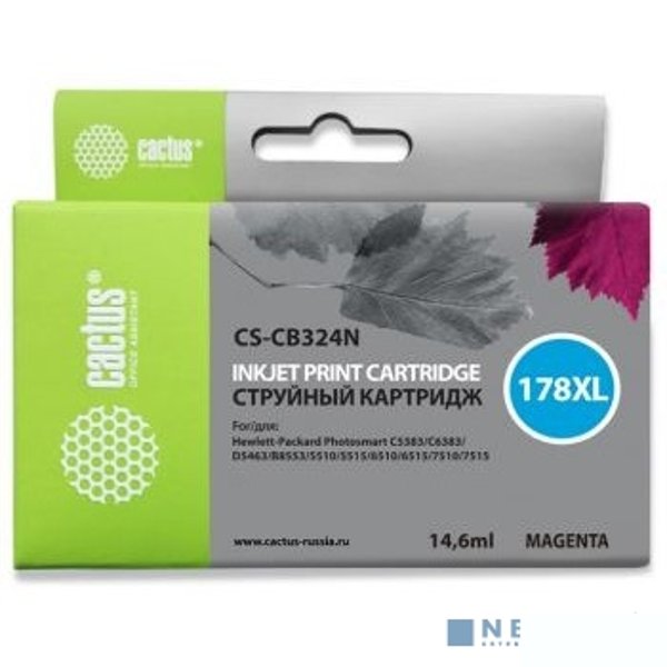 Картридж струйный Cactus CS-CB324N(CS-CB324) №178XL пурпурный (10мл) для HP PS B8553/C5383/C6383