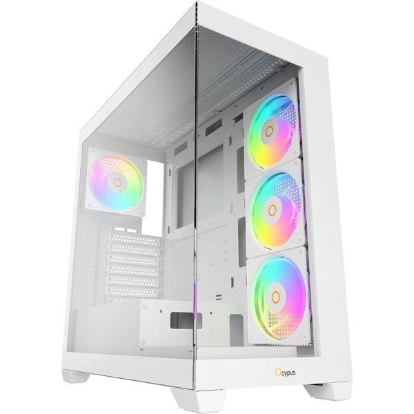 Case Ocypus Gamma C72 WH ARGB  ATX / win / white / 4 ARGB fans / no PSU / Tempered Glass