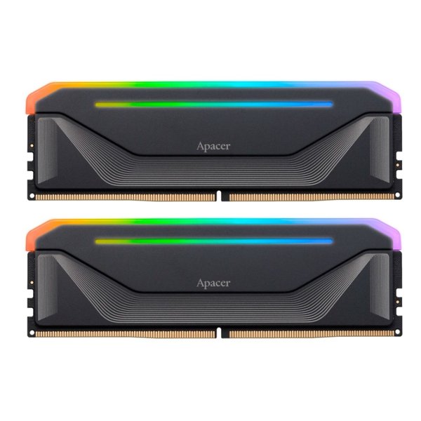 Apacer DDR5 DIMM 32GB  6000MHz NOX RGB Black Gaming Memory CL38 1.35V Kit (2x16GB) (Retail) 2048*8  Heat Sink (Retail) 3 years (AH5U32G60C622NBAA-2)