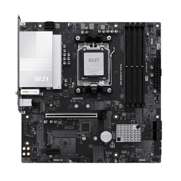 Материнская плата MSI PRO B840M-P WIFI6E SocketAM5 AMD B840 4xDDR5 ATX AC`97 8ch(7.1) 2.5Gg RAID+HDMI