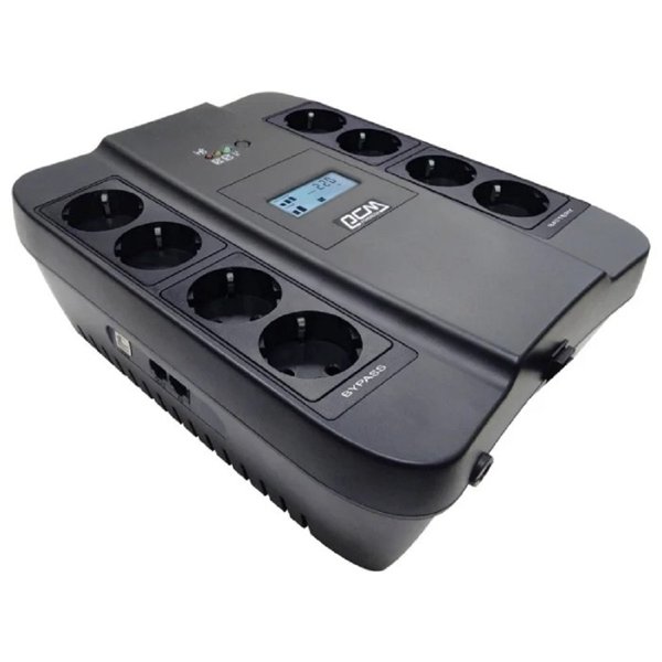 PowerCom Spider SPD-1100U LCD ИБП {Line-Interactive, 1100VA / 605W, 8xEURO: 4 с резервным питанием, 4 с фильтрацией, USB} (1138694)