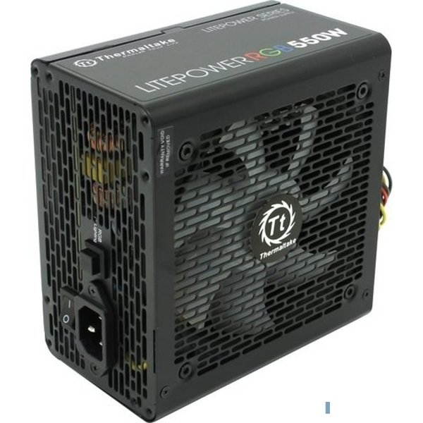 Блок питания Thermaltake Litepower RGB 550W [PS-LTP-0550NHSANE-1]  <550W, (20+4+4+4) pin, 2x(6+2) pin, 5xSATA, 4xMolex, FDD, 12 см,кабель питания