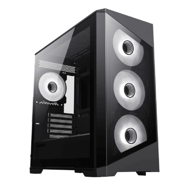 GameMax Корпус Destroyer TGB без БП(mATX, Черн.,USB3.0, Зак.стек., 4*120мм. ARGB , пыл.фильтр)