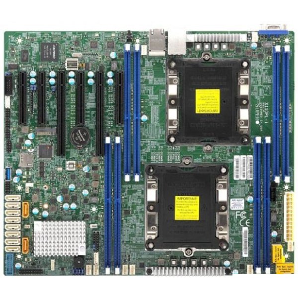 Supermicro MBD-X11DPL-I-B OEM {2 x P (LGA 3647), 8 DIMM slots, Intel C621 controller for 10 SATA3 (6 Gbps) ports; RAID 0,1,5,10; Dual LAN with LewisburgMarvell 88E1512 PHY}