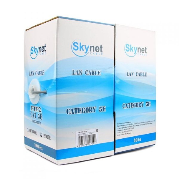 SkyNet Кабель Standart FTP indoor 4x2x0,48, медный, FLUKE TEST, кат.5e, однож., 305 м, box, серый [CSS-FTP-4-CU](АК5017624/1693107)