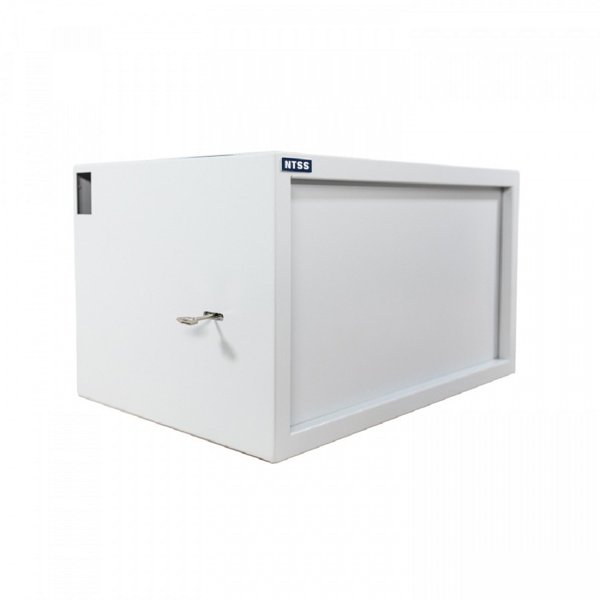 NTSS Шкаф настенный антивандальный пенал NTSS WAP 9U 600*400мм, 2 профиля 19, сварной, серый RAL 7035 NTSS-WAP9U6040
