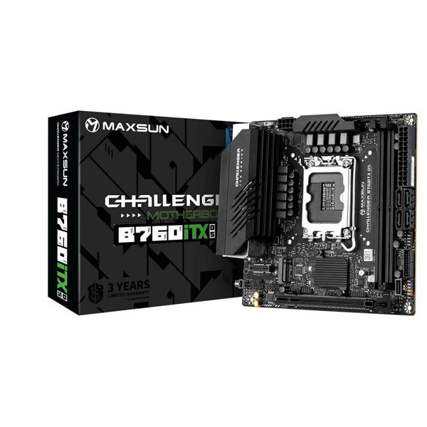MAXSUN MS-Challenger B760ITX D5 (Socket 1700, mini-ITX, 2*DDR5, 2*HDMI/2*DP, 4*SATA3, 2*M.2, 1xPCI-E x16, 4*USB 2.0, 2 x USB 3.2 Gen1, LAN 1*1G/1*2.5G, RTL)