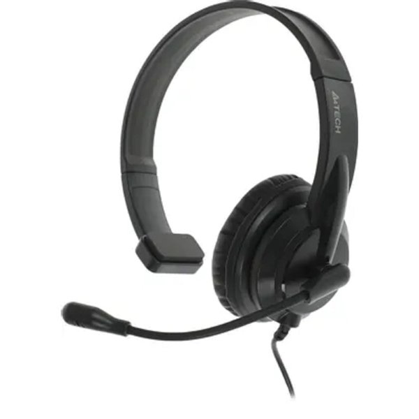 Наушники с микрофоном A4Tech HU-11 черный 2м накладные USB оголовье (HU-11/USB/BLACK)